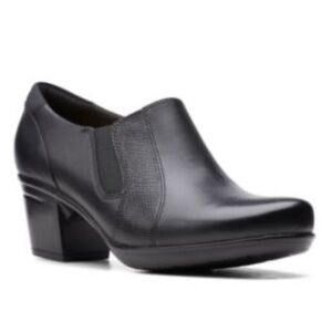 CLARKS Collection Women 8.5M Black Emslie Chelsea Pumps Office Comfort Classic‎